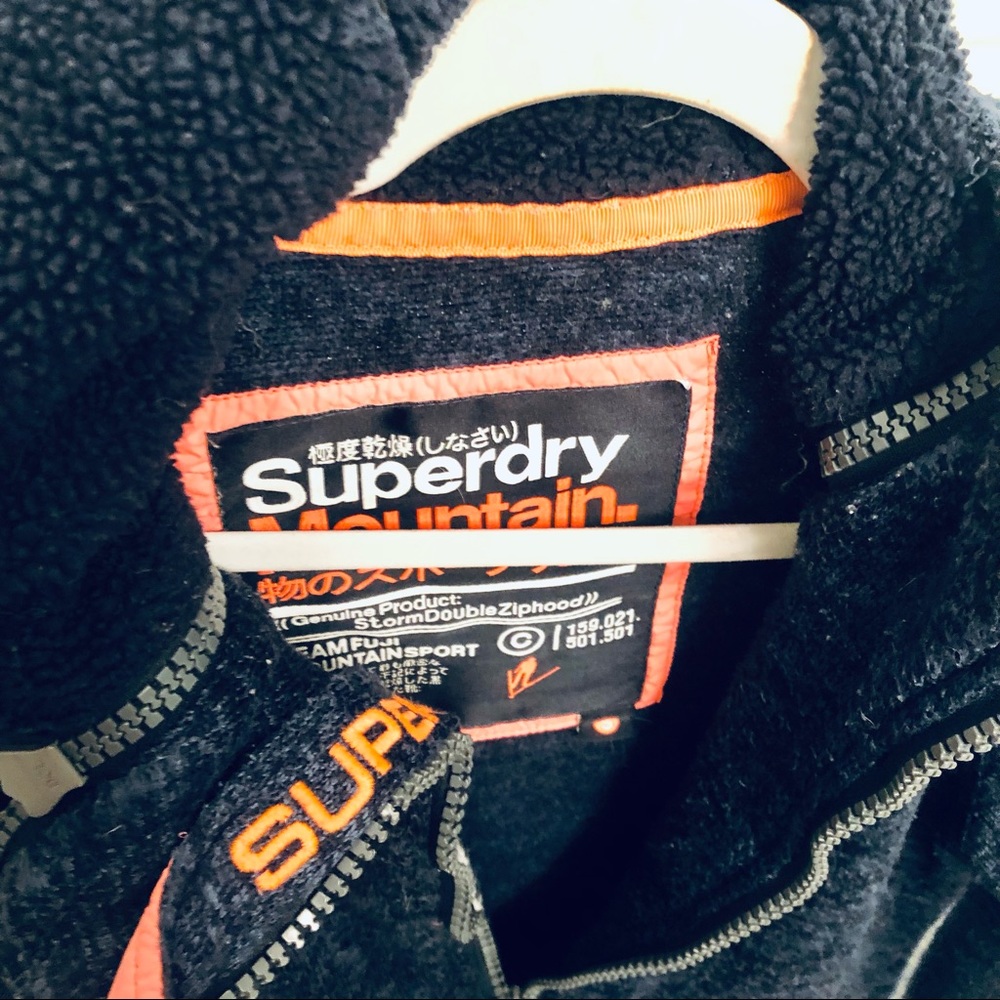 Superdry Men’s Zip Hoodie Relaxed Fit Blue Large
